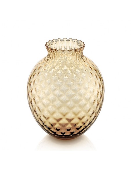 Vase transparent de Couleur Ambre Infiore H.23 cm