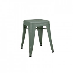 Tabouret Tolix H 45cm métal vert lichen mat fine texture
