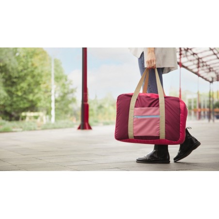 Sac de voyage pliable rose ancien