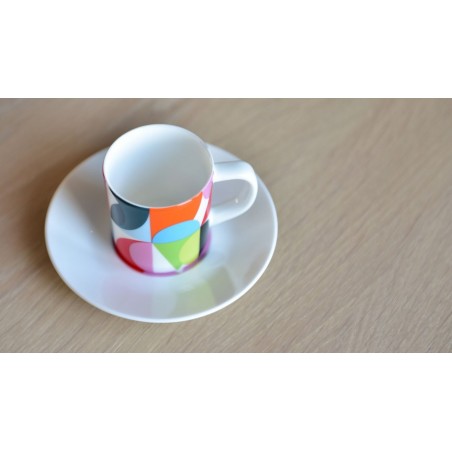 Tasse à expresso et soucoupe Solena en porcelaine fine